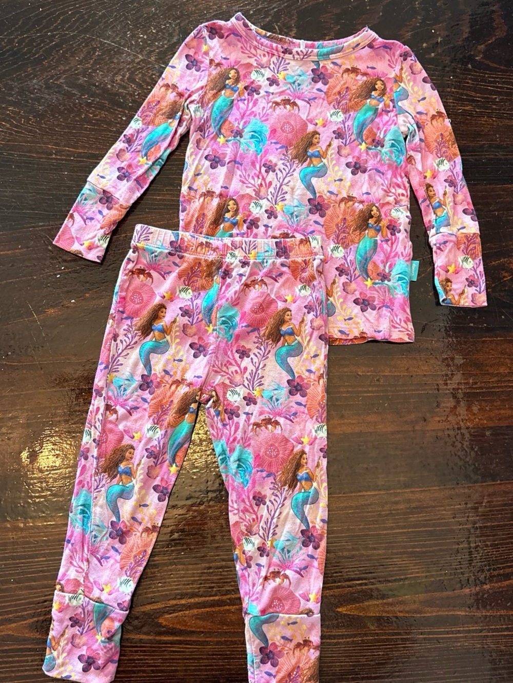 Posh Peanut Pink Mermaid Long-Sleeve Pajamas